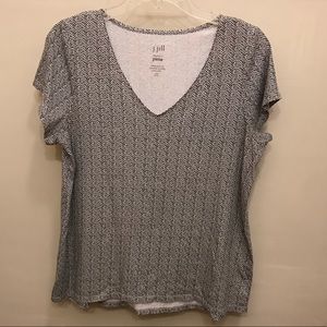 J. Jill Perfect Pima V-Neck Printed Tee